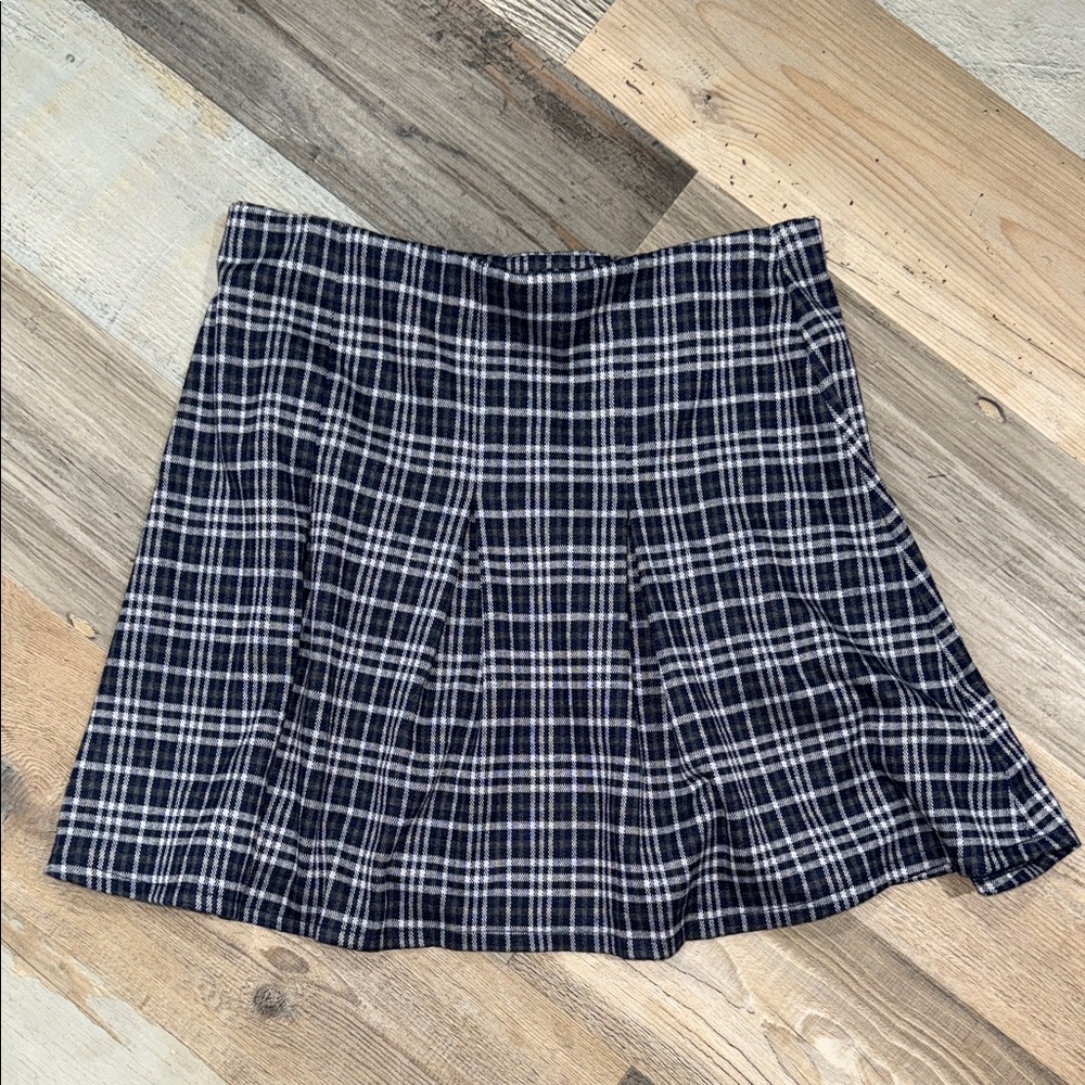 art class Black and White Plaid Skirt